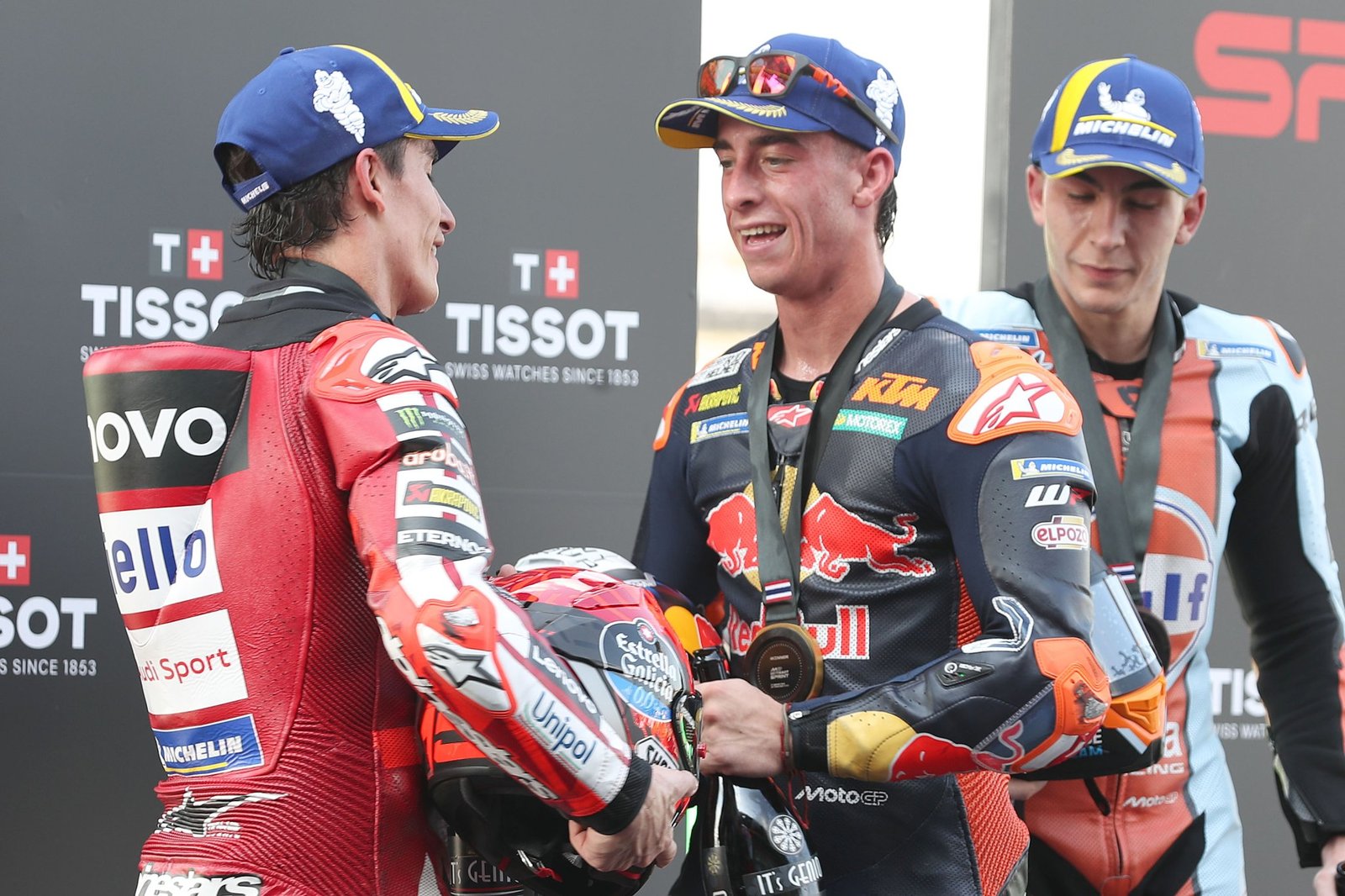 Pedro Acosta on the podium after winning the Buriram sprint, securing the early championship lead ahead of the main race
