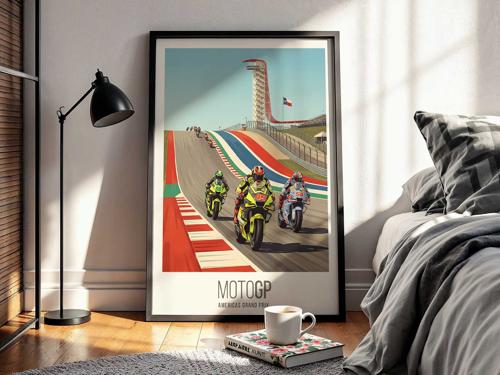 Circuit of the Americas MotoGP rider wall decor poster for racing fans