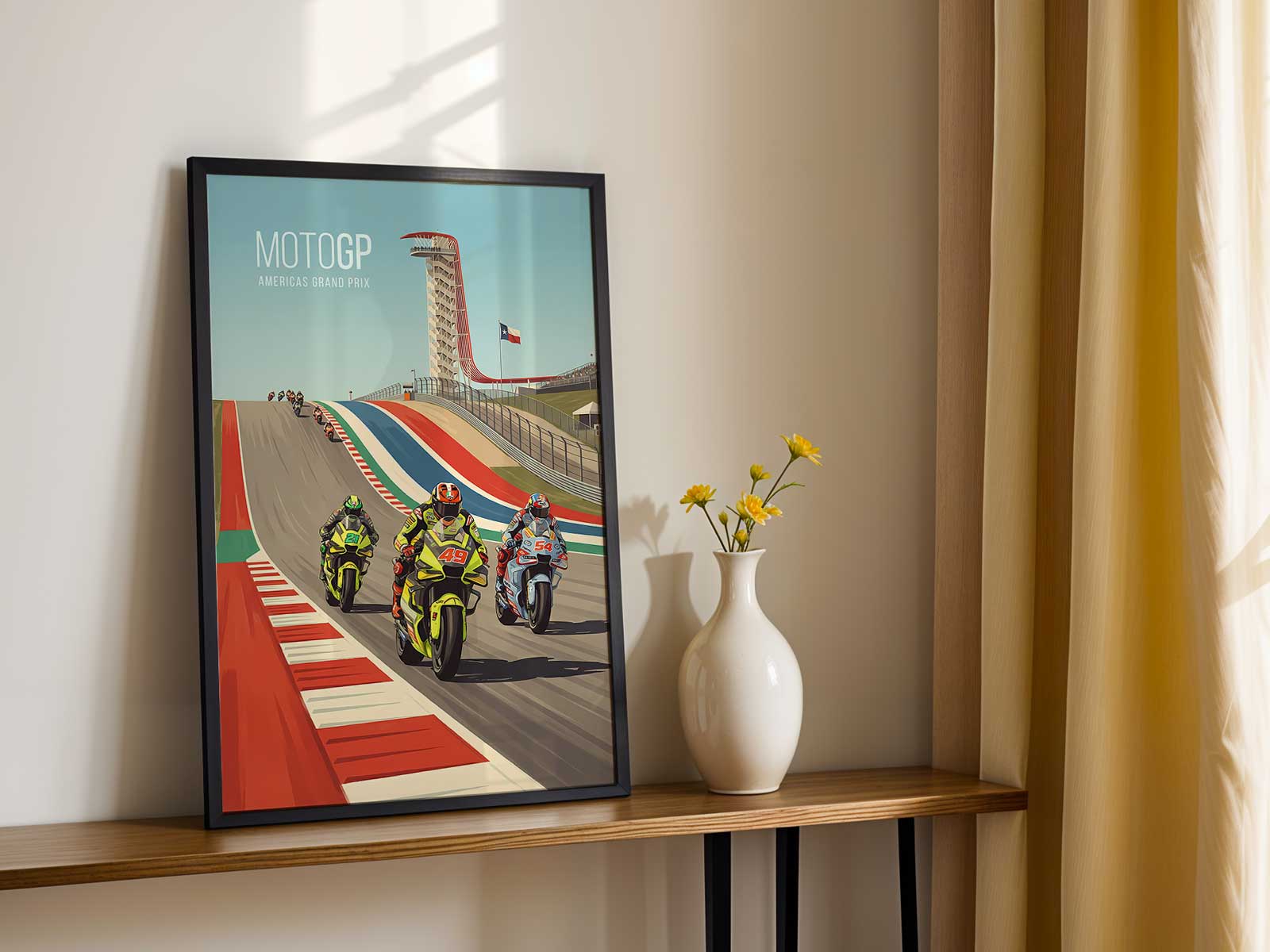Ducati MotoGP poster styled as a collectible racing artwork for enthusiasts