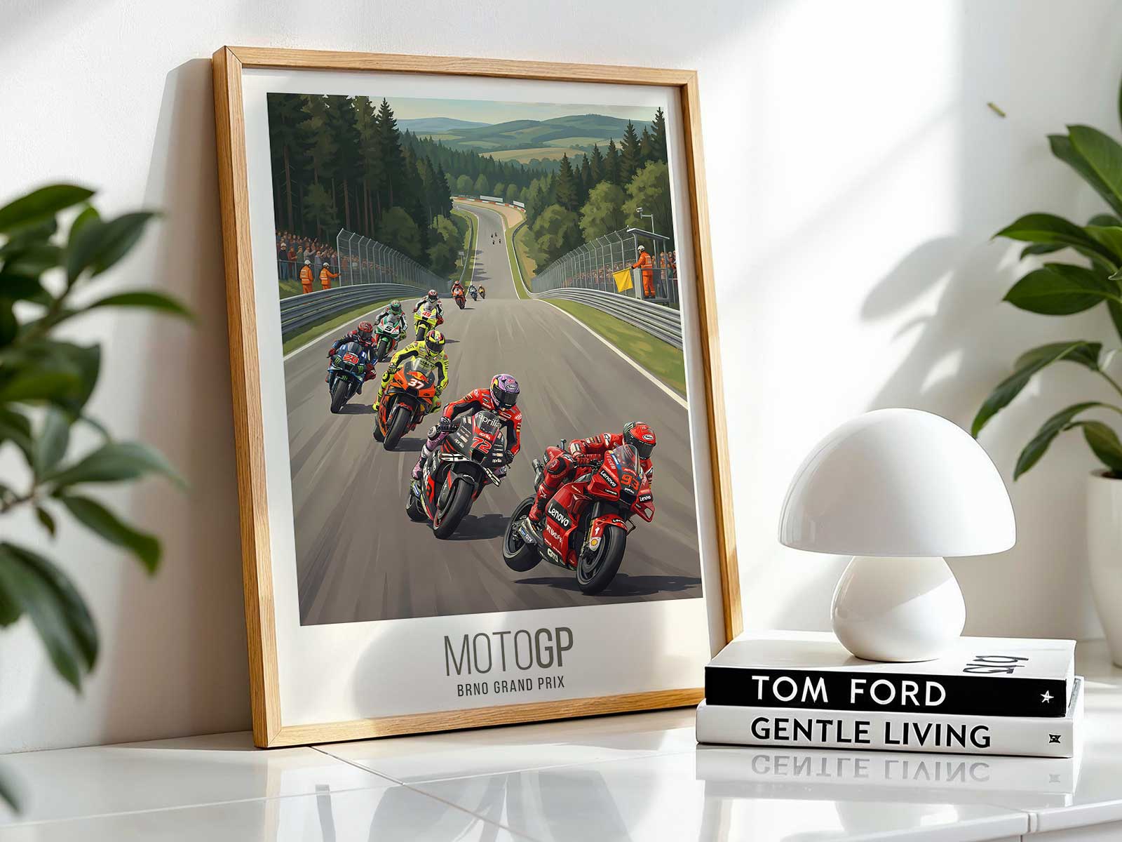 Marquez MotoGP racecraft wall art poster with rider-focused artwork for modern motorsport decor