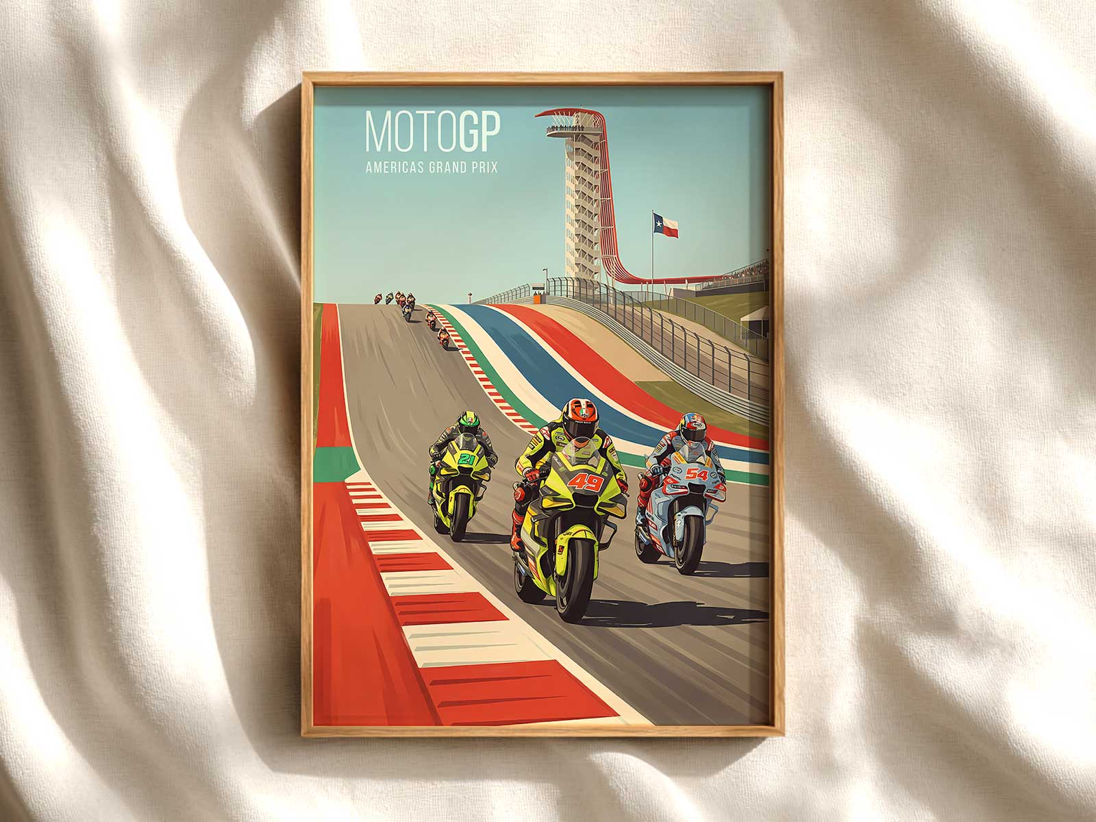 MotoGP Austin circuit rider performance wall art for motorsport interiors