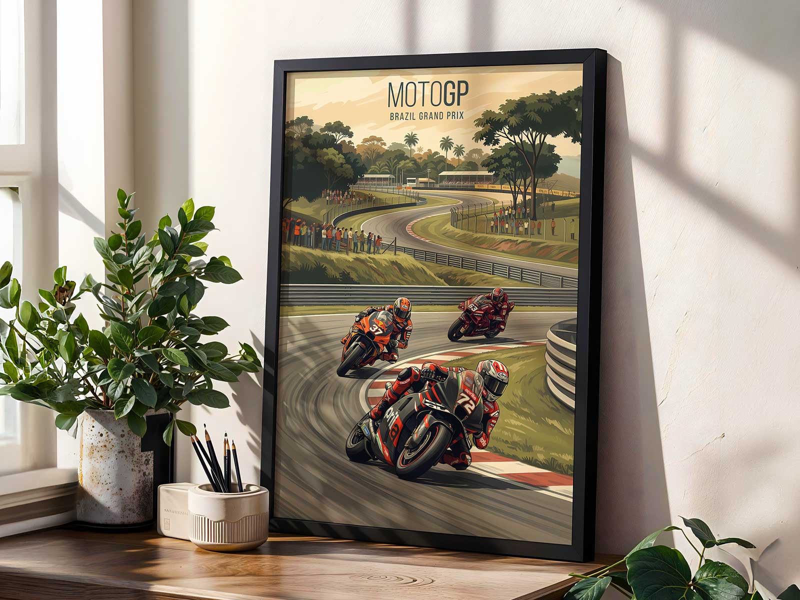Motogp Brazil circuit poster with Goiânia track decor artwork for home or office wall