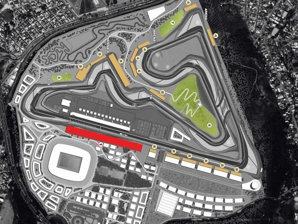 Motogp Brazil poster wall art featuring Autódromo Internacional de Goiânia – Ayrton Senna circuit layout