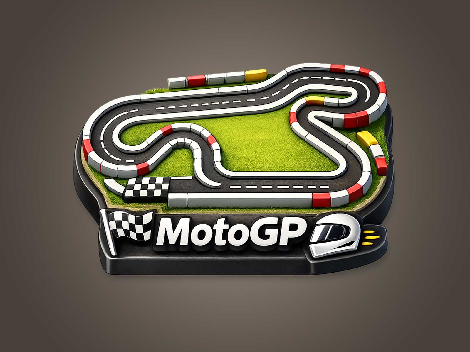 stylized motogp circuit layout poster with racing lines and track curves displayed in a modern interior setting