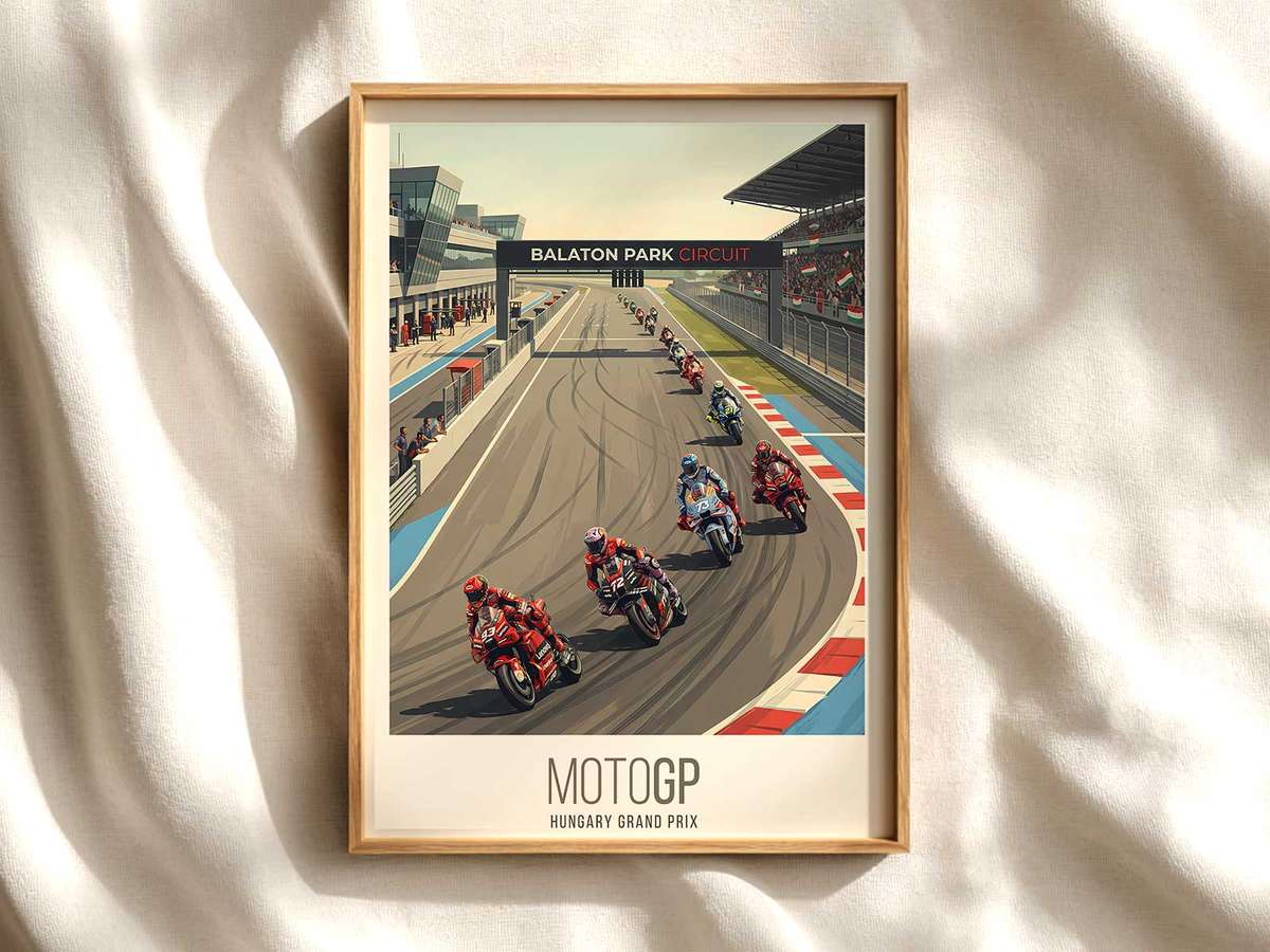 Morbidelli Poster — Leaning Into the Turn MotoGP poster shown as premium motorcycle racing wall art