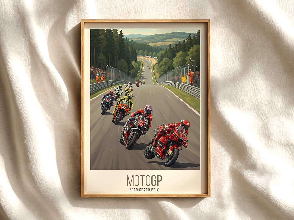 KTM MotoGP Lean Angle Control MotoGP poster shown as premium motorcycle racing wall art