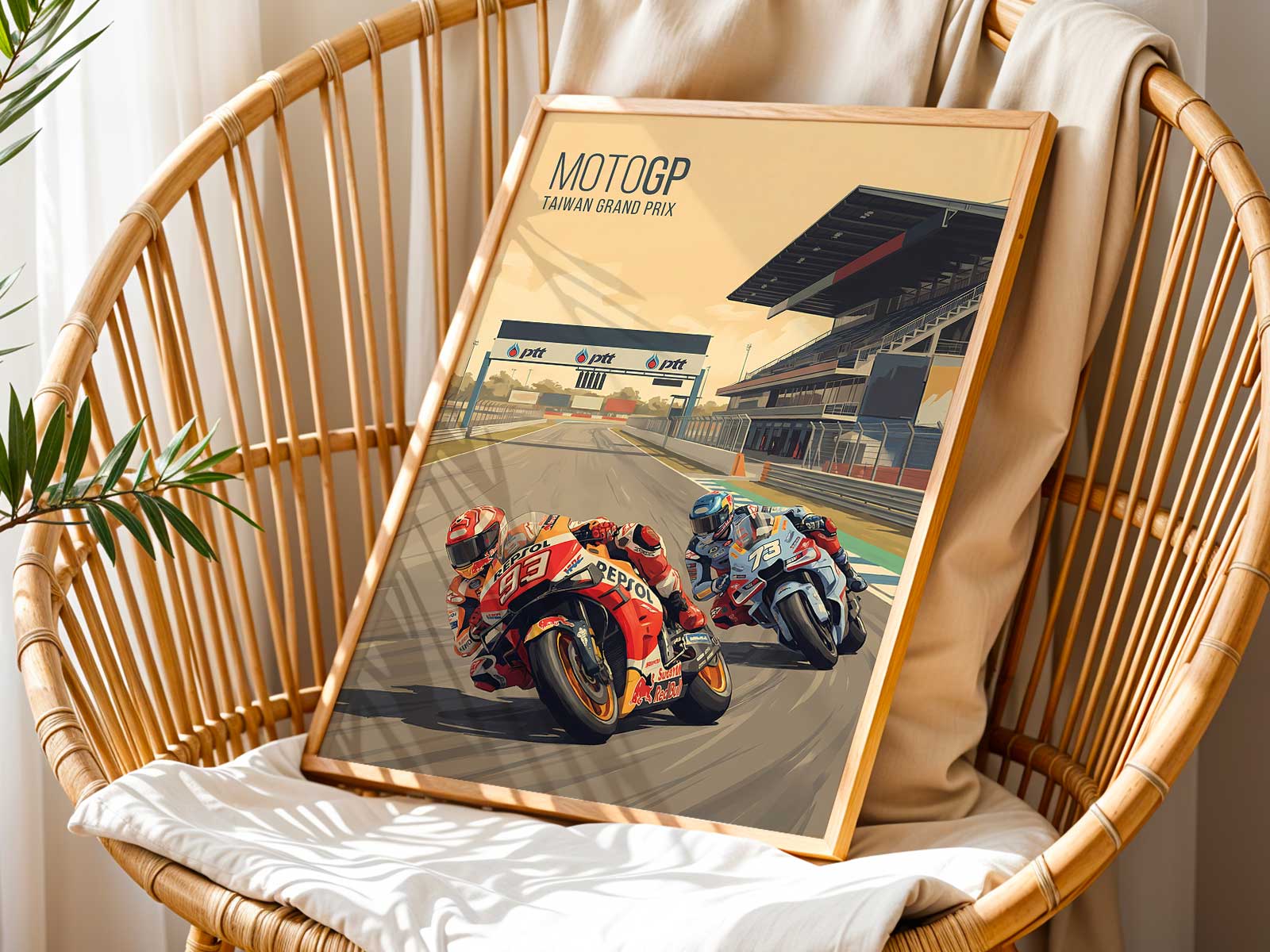 pramac ducati team identity poster print for MotoGP wall art, decor, and racing artwork displays