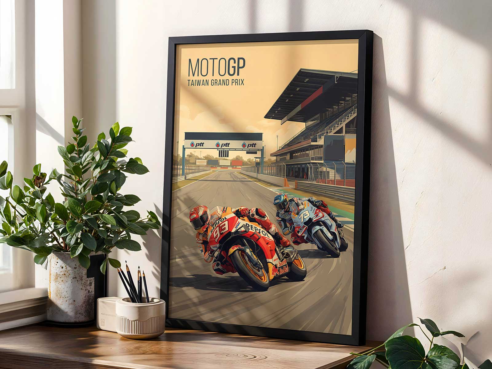 pramac racing team ducati art print styled for MotoGP poster walls and motorsport decor