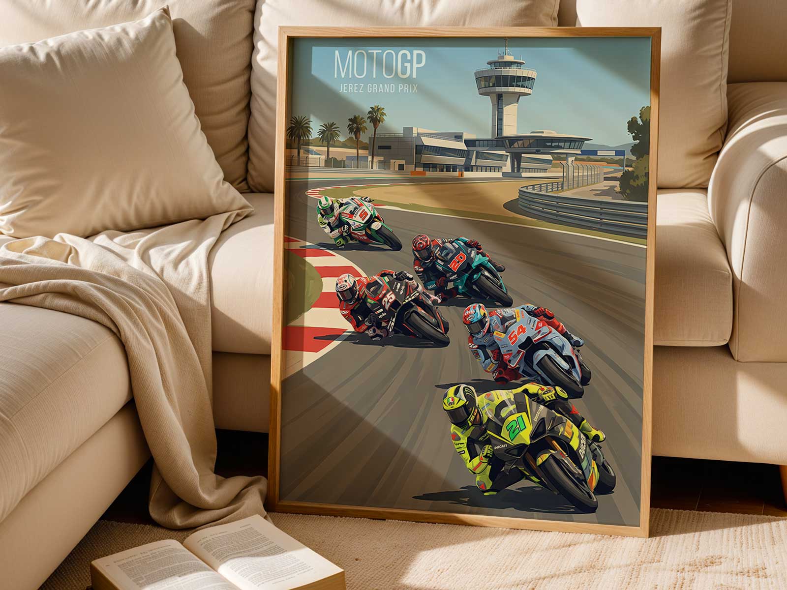 Museum-style timeline exhibit showing key milestones in the history of Circuito de Jerez–Ángel Nieto