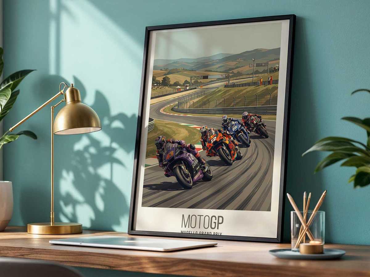 Poster detail of Viñales' hands gripping the handlebars tightly, knuckles tense and wrist alignment visible