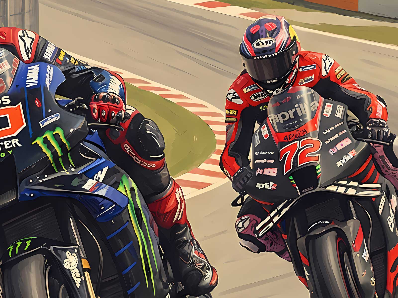 Yamaha MotoGP bike exiting a corner at Barcelona with smooth acceleration and strong grip